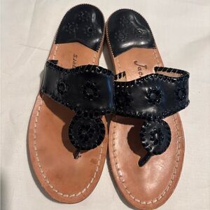 Jack Rodger’s Black Leather Women's Sandals 7M